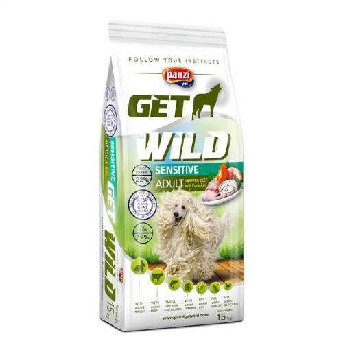 046310060 Panzi dry Get Wild dog 15kg Adult Sensitive kunić/gov/buča