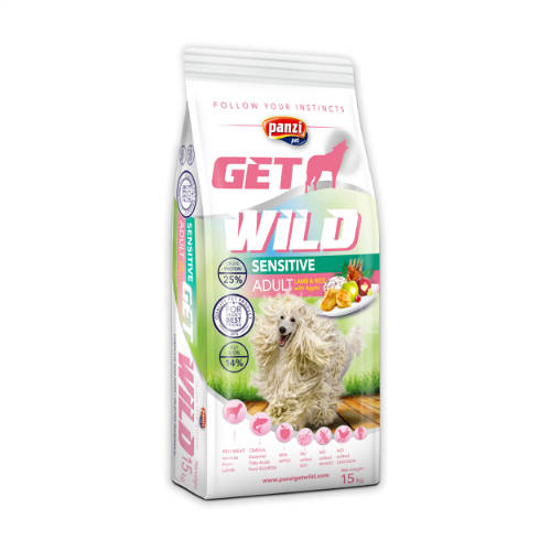 04615225 Panzi dry Get Wild dog 15kg Adult Sensitive janjetina NOVO