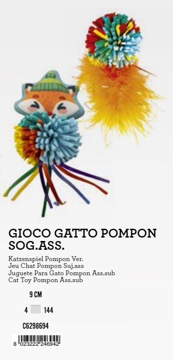 C6298694 Igračka za Mace Pompon mix 9cm