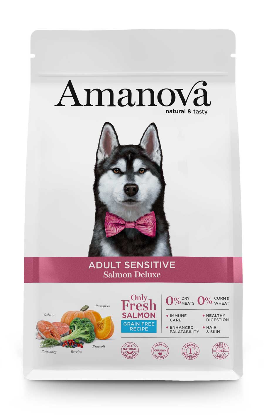 AMJ92AS02 Amanova dog adult Sensitive Deluxe losos 2kg GF