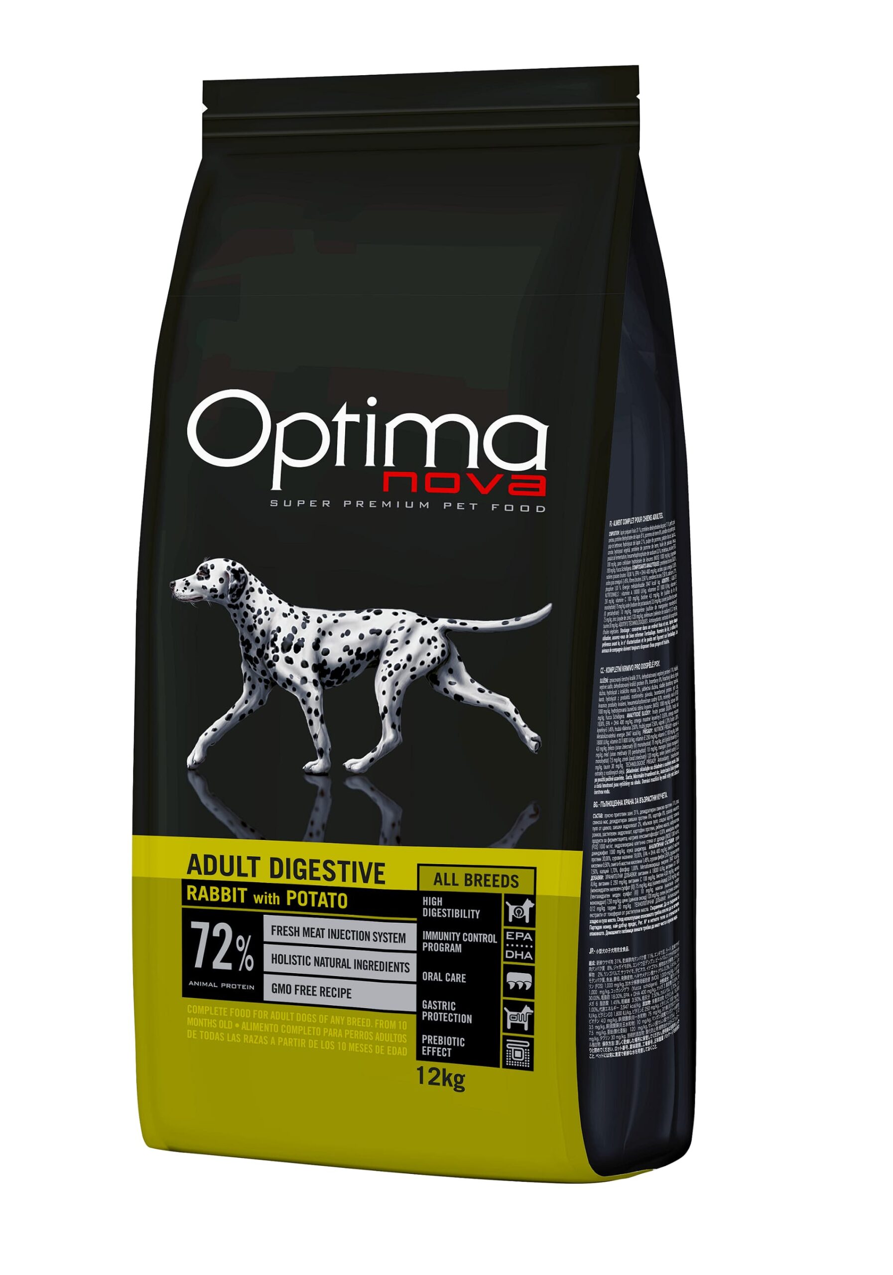 ONO18AD12 Optimanova dog adult Digestive kunić/krumpir 12kg GF