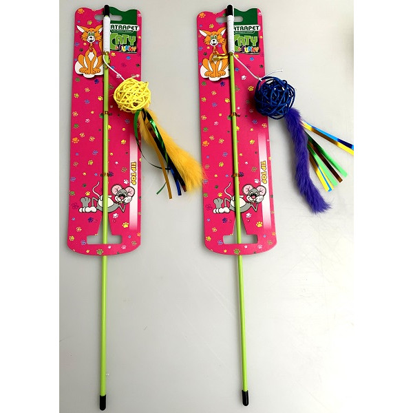 58551 Igračka za Mace Štapić loptica s trakama mix 45cm